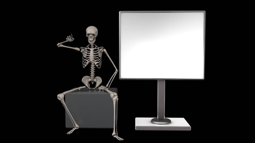 3d animation skeleton for presentation with an alpha channel