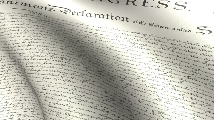 US Declaration of Independence Flag Waving