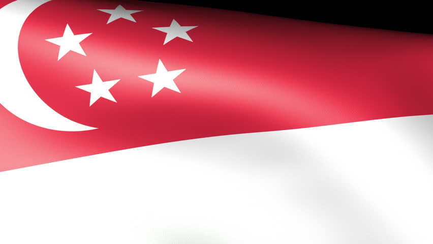Singapore Flag Waving