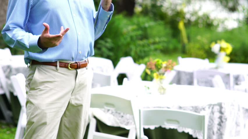 Golfer guy in khakis in summer