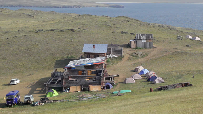 Campground on the island of Olkhon. Lake Baikal