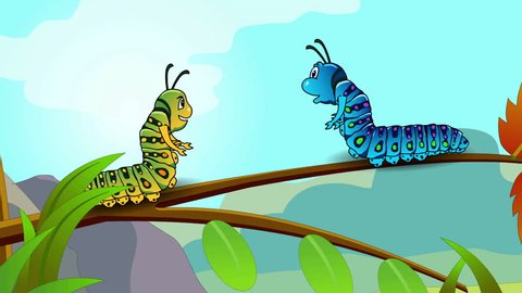 Animated cartoon story. Doubt kills more dreams than failure. A caterpillar wonders "wish I can become a butterfly and fly". Another caterpillar taunts "we are caterpillars and can only crawl". 