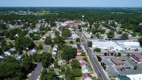 Stock video aerial drone Woodstown Salem County New Jersey
