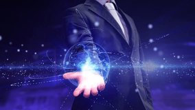 world growing rotating over businessman hand showing globe network communication - Powered by Shutterstock - Get 15% off with code: PIKWIZARD15