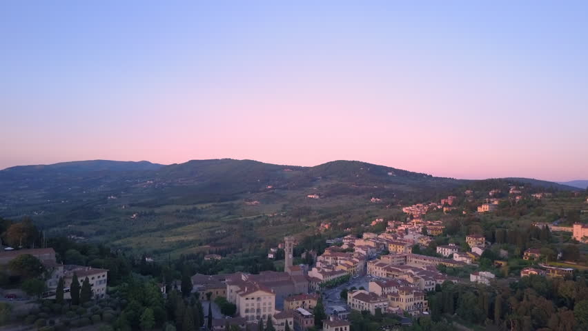 fiesole small town close to florence aerial view