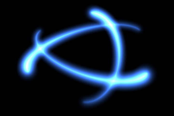 Light trails of an atom,rotating,LOOP