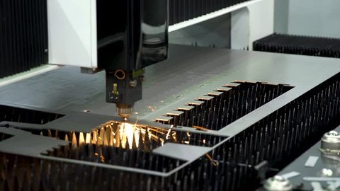 Cnc machine makes part in the factory