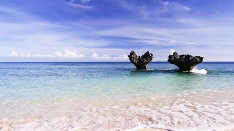 Heart rock, beach. Okinawa, Japan, Asia.