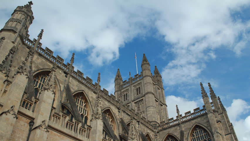 Timelapse of clouds over Bath Abbey