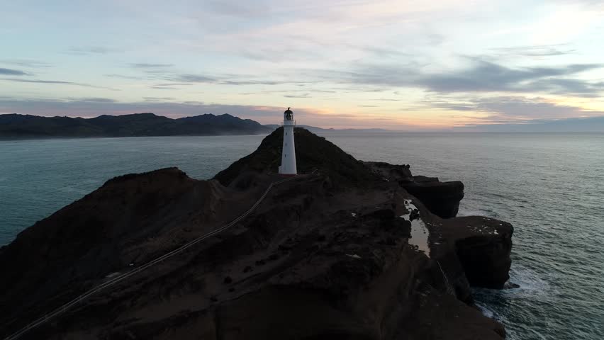 Lighthouse at Sunrise 4K Drone