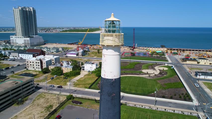 Aerial drone lighthouse orbit 4k 60p