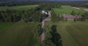 4K aerial video footage view of old beautiful 1812 war military memorial 