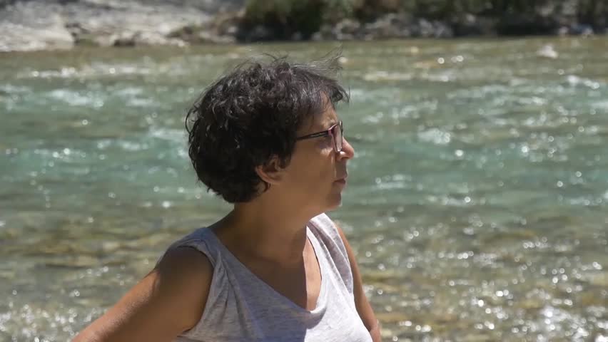 woman standing on the water