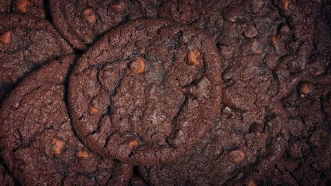 Chocolate Cookies Rotating Slowly