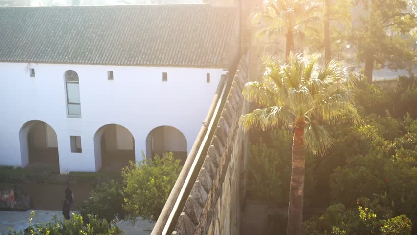 Alcazar de los Reyes Cristianos (Castle of Christian Monarchs) in Cordoba, Andalusia, Spain. Fortress served as one of primary residences of Isabella I of Castile and Ferdinand II of Aragon.