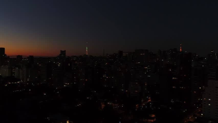 Dusk Sky in Sao Paulo City, Brazil