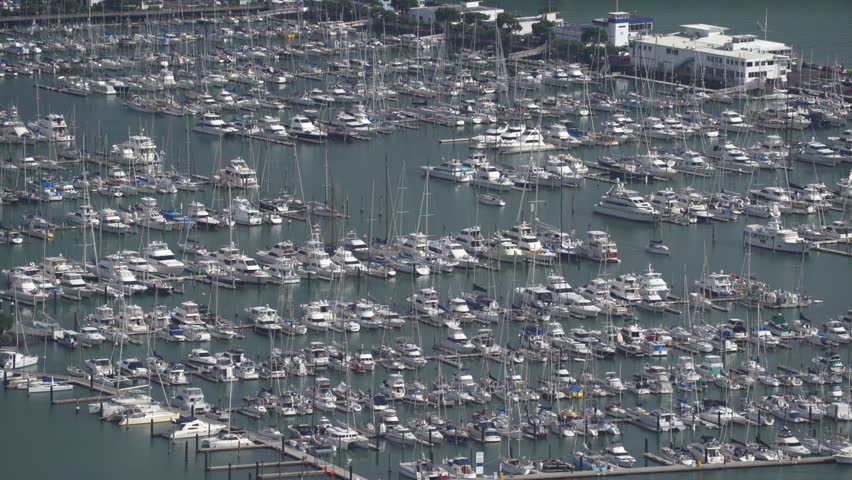 Lot of sailing boats in port of Auckland, New Zealand