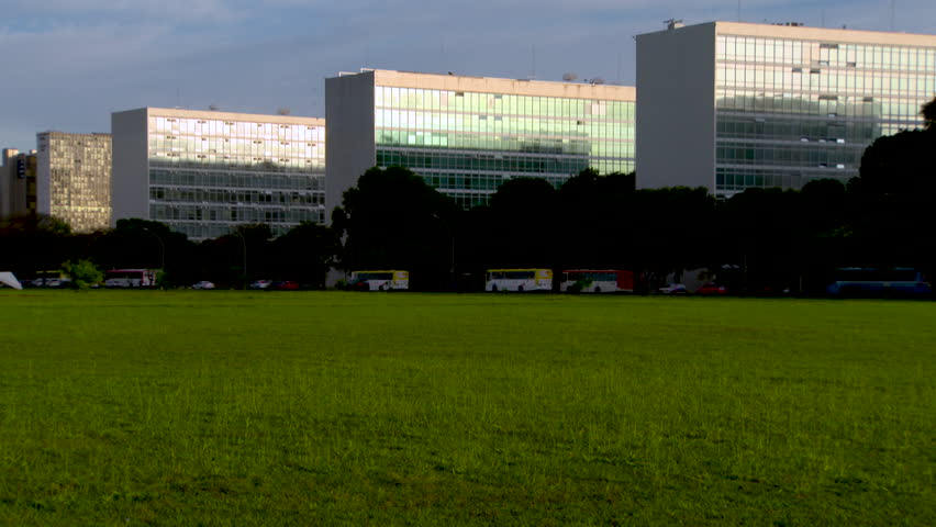 Brasilia modern government building in sun light