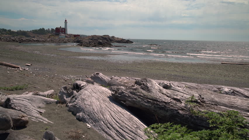 Fisgard Lighthouse, Victoria, BC 4K UHD. Historic Fisgard Lighthouse located near Victoria, British Columbia overlooking the Strait of Juan de Fuca. 4K UHD
