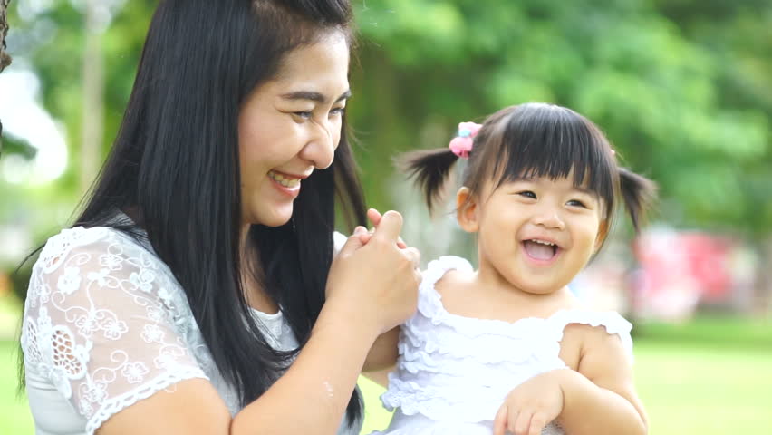 Asian mother and baby