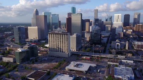 Downtown Houston aerial drone video