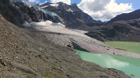 Melting glaciers in the Alps