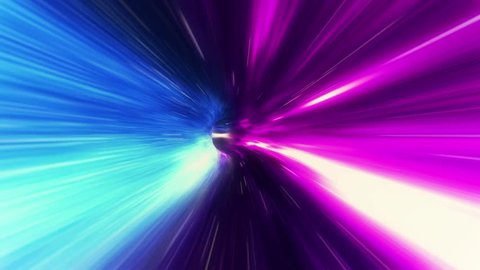 3D Purple Blue Curved Loopable Space Interstellar Wormhole Background Animation