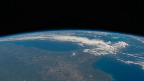 Over the Brazil to USA: Planet Earth our mother home seen from space or the International Space Station ISS. Elements of this images furnished by NASA on May 2, 2017.