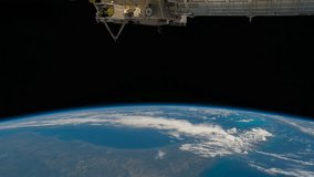 Over the Brazil to USA: Planet Earth our mother home seen from space or the International Space Station ISS. Elements of this images furnished by NASA on May 2, 2017.