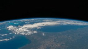 ISS Timelapse Over the Brazil to USA: Planet Earth our mother home seen from space or the International Space Station ISS. Elements of this images furnished by NASA.