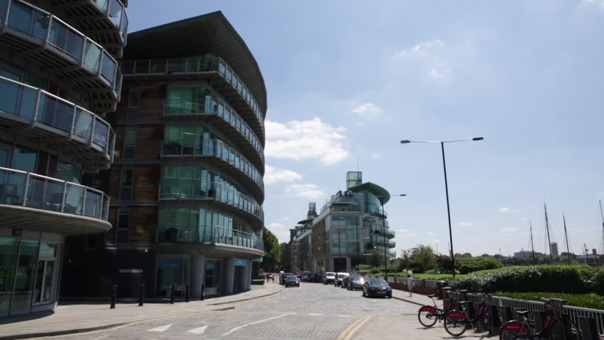 modern flats in London, England