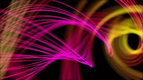 Heavenly Elegant Curved Lines or Strings Twisting and Spinning Abstract Motion Background Seamless Looping Video Backdrop Full HD Pink Yellow