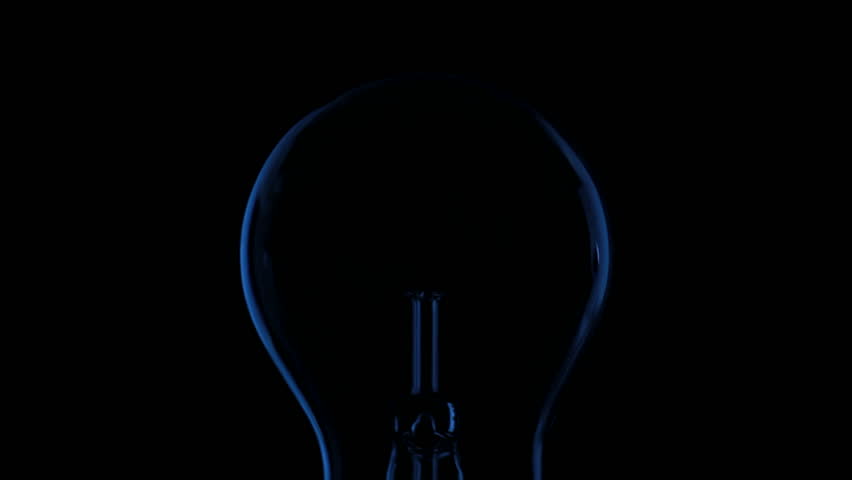 Lightbulb with blue light outline, clip starts with light off, lightbulb starts