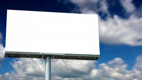 Blank billboard. Looping clouds