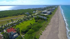 Aerial video Hutchinson Island homes on Macarthur Boulevard