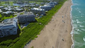 Aerial video residential condos Jensen Beach Florida Hutchinson Island