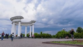 Cloudy day time lapse in Poltava city.