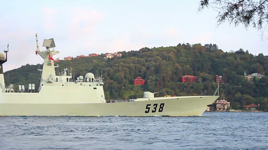 ISTANBUL - AUGUST 9: Chinese Jingkai II (Type 054A) class frigate, 538 Yantai of