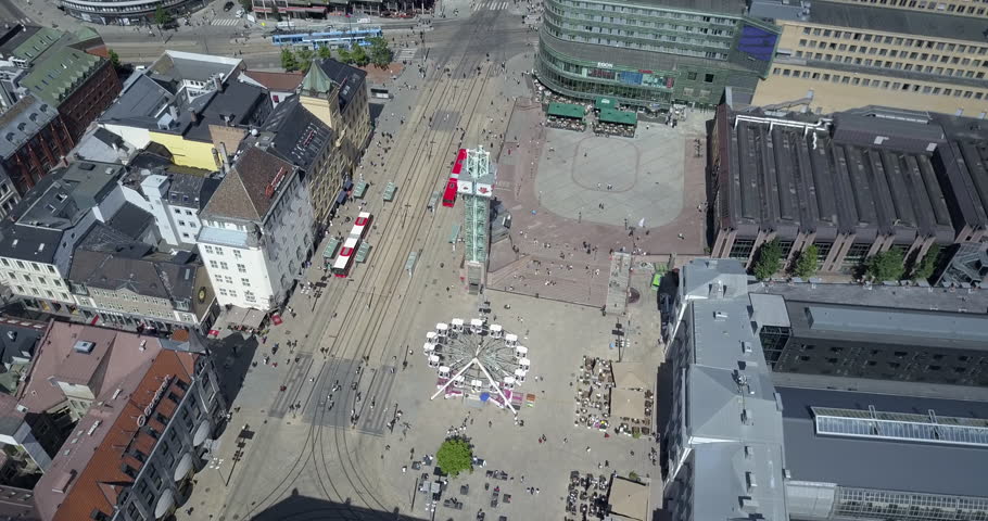Rotating Aerial of Central Station in Oslo Norway