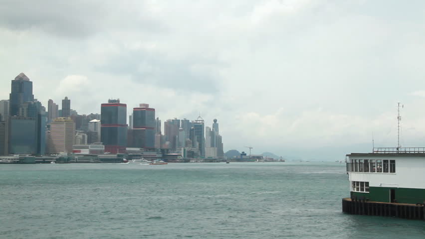 Time lapse of Hong Kong Star ferry - Victoria Harbour Hong Kong.