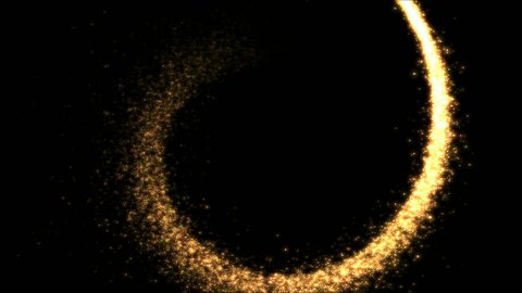 Magical sparkling particle Circle Animation - Loop Golden Orange