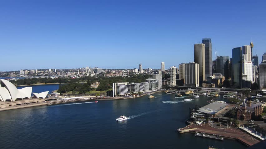 Panning time-lapse of Sydney Harbor