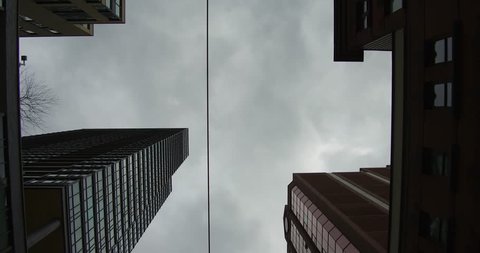 Toronto, Ontario, Canada July 2017 POV office buildings in downtown business and financial district of Toronto
