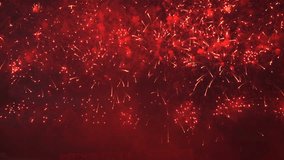 4K video footage of fantastic pyrotechnical show, colorful firework festival