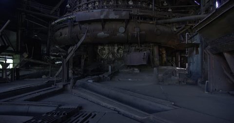 Pittsburgh, Pennsylvania - June 10, 2017: The main blast iron furnace inside the now abandoned Carrie Furnace, which shut down in 1978. It was added to the National Historic Landmark registry in 2006