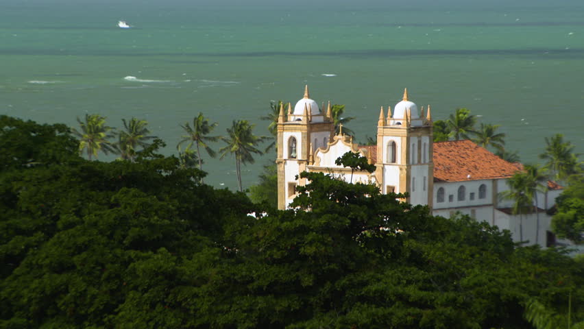 Olinda Brazil church with ocean