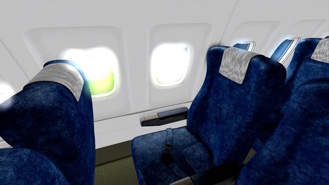 Jet plane cabin in-flight animation.