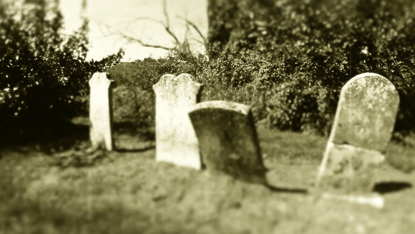 Retro Graveyard 1. Headstones in an old graveyard. HD shot edited in post for a