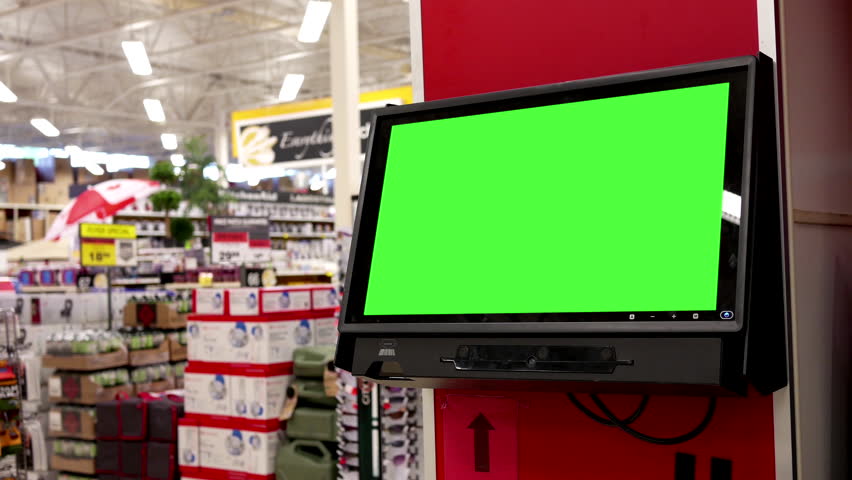 Motion of people shopping and green billboard inside Canadian tire store with 4k resolution Royalty-Free Stock Footage #28812115