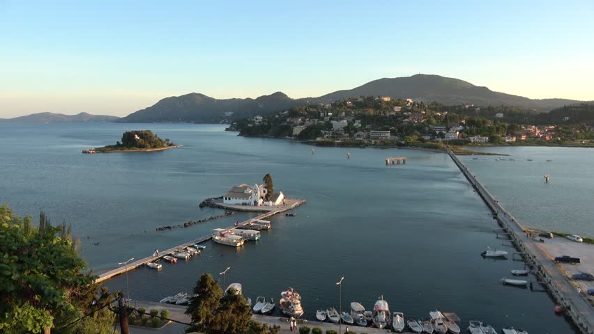 Vlacherna monastery, Kanoni, Corfu, Greece.  